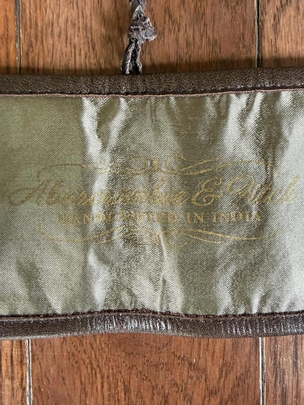 Vintage Abercrombie & Fitch Leather Embroidered Sequin Boho Belt Cream & Gold